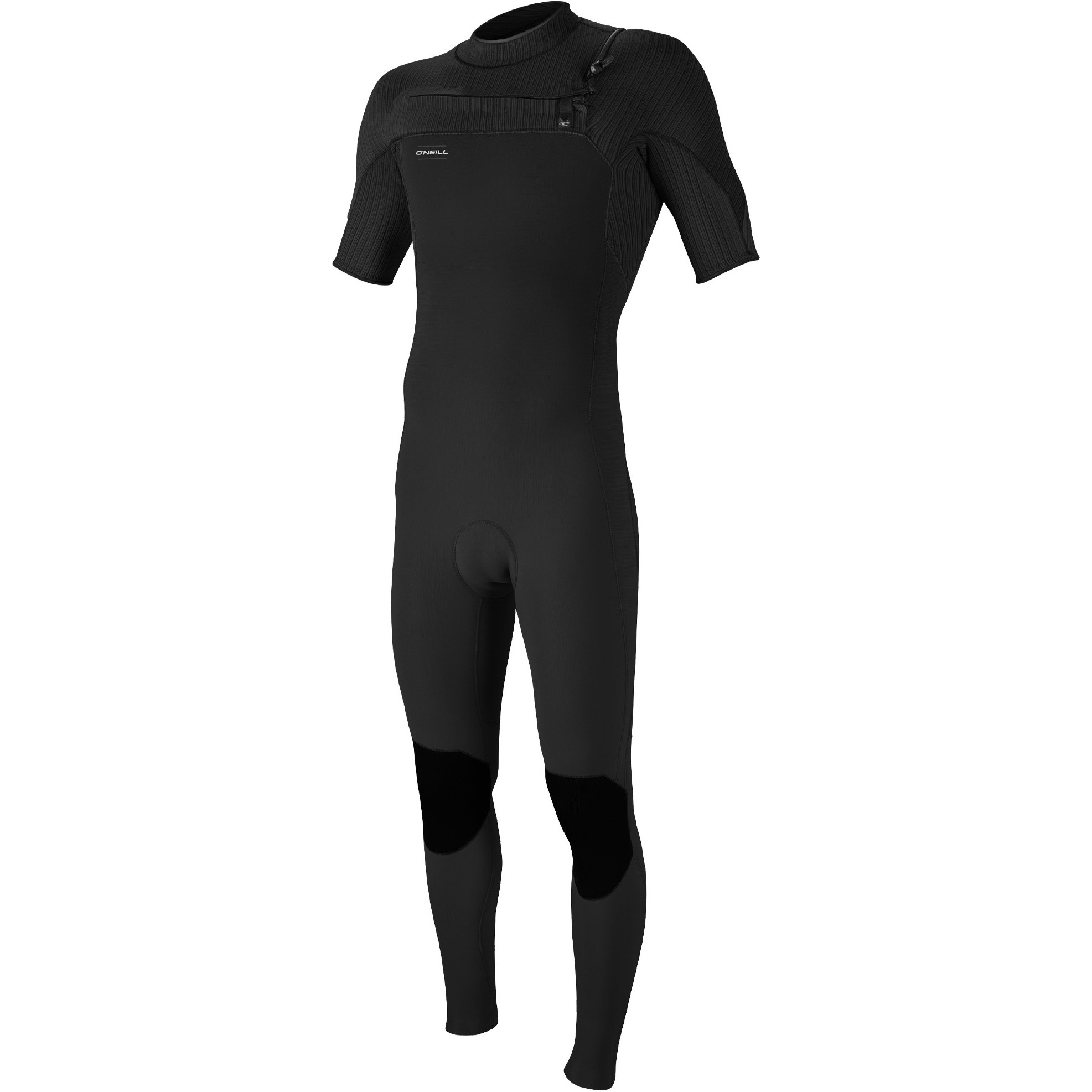 2026 O'Neill Da Uomo Hyperfreak 2mm Manica Corta Chest Zip Muta 5497 - Black